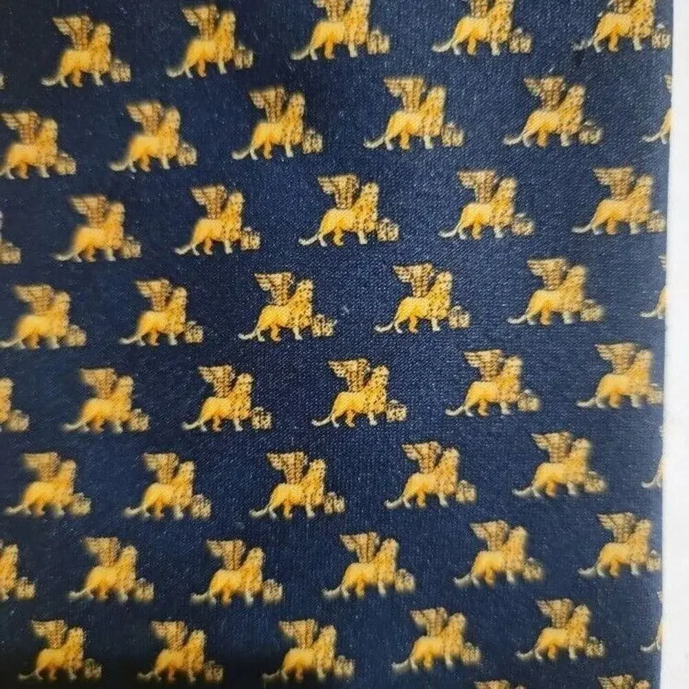 Italian Silk Necktie‎ Pura Seta Blue Office Career Workwear - Picture 7 of 8